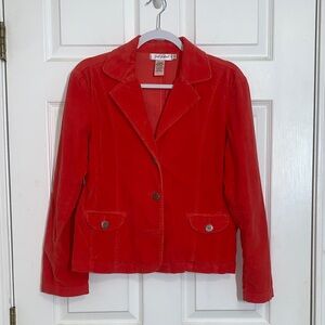 Fresh Produce Orange/Coral Corduroy Blazer Jacket